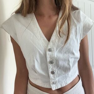 Madewell Denim Cap Sleeve Top